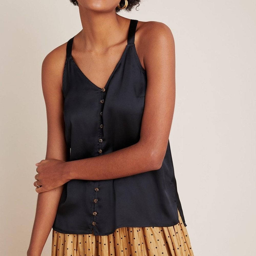 Maeve by Anthropologie Black Sleeveless Blouse